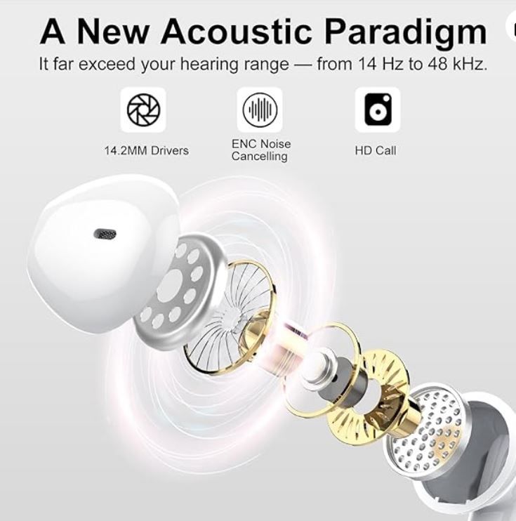 Jesebang wireless earbuds with mic. NEW sealed. 30hrs/6hrs playback on 1 hour charge