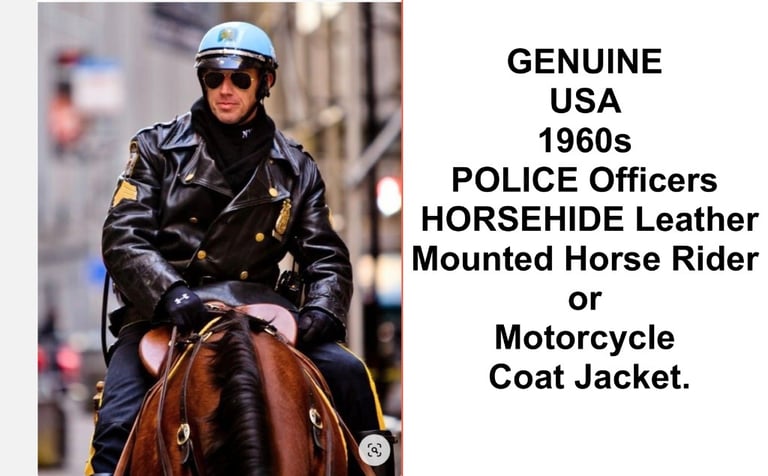 GENUINE USA 1960s POLICE Officer HORSEHIDE Leather Motorcycle Coat ...