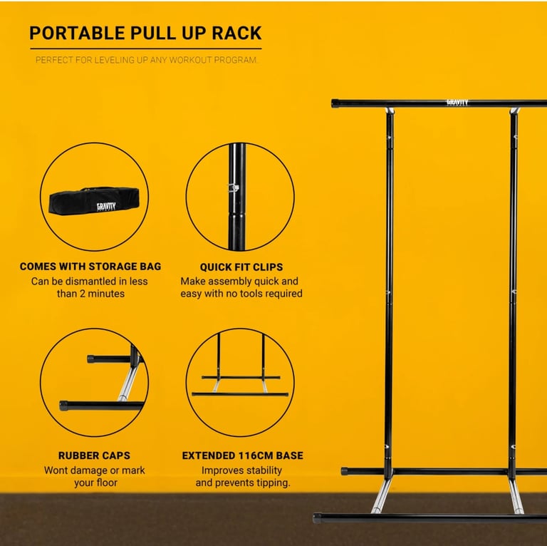 Gravity Fitness Portable Pull up Rack & Bag,