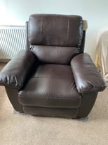 Brown leather recliner chair 