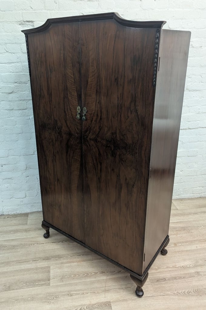 Queen Anne style mahogany double wardrobe (DELIVERY AVAILABLE)