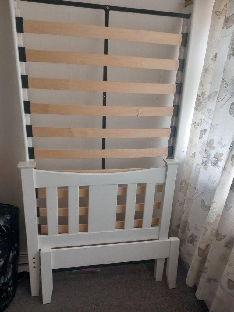 image for white single bed frame 