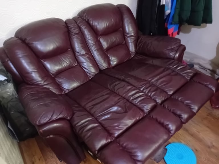 Two Seater Leather Recliner Sofa
