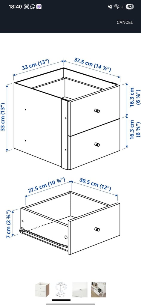 Ikea kallax drawer insert