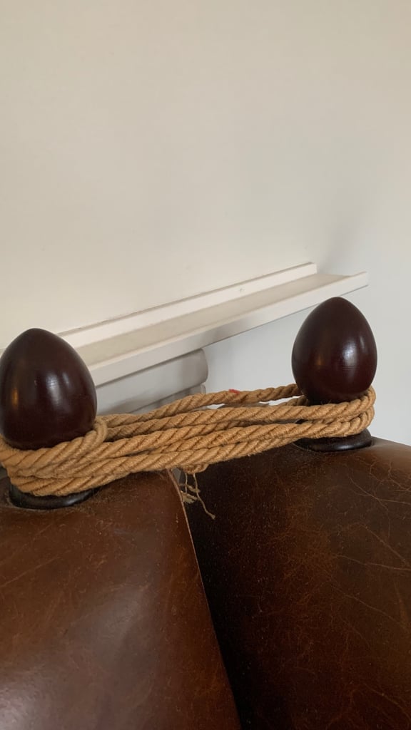 Laura Ashley 2 seater brown leather day bed sofa