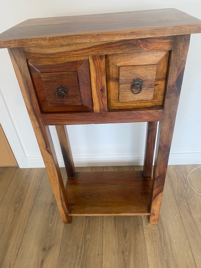 Vintage hardwood hall / console table