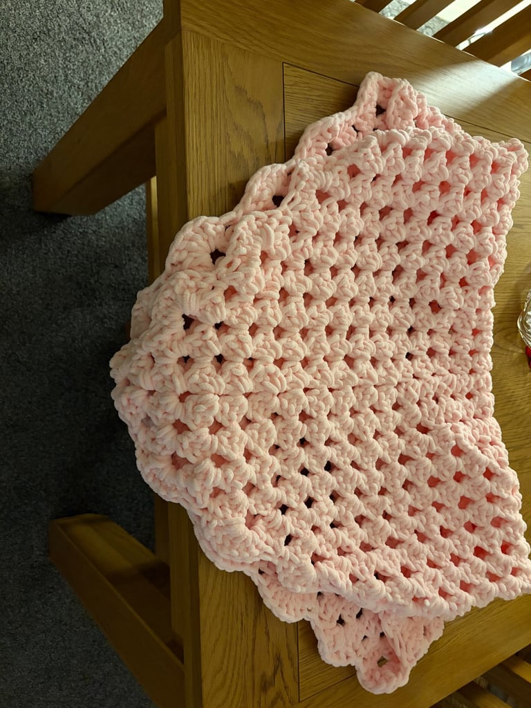 Hand crochet baby blanket 