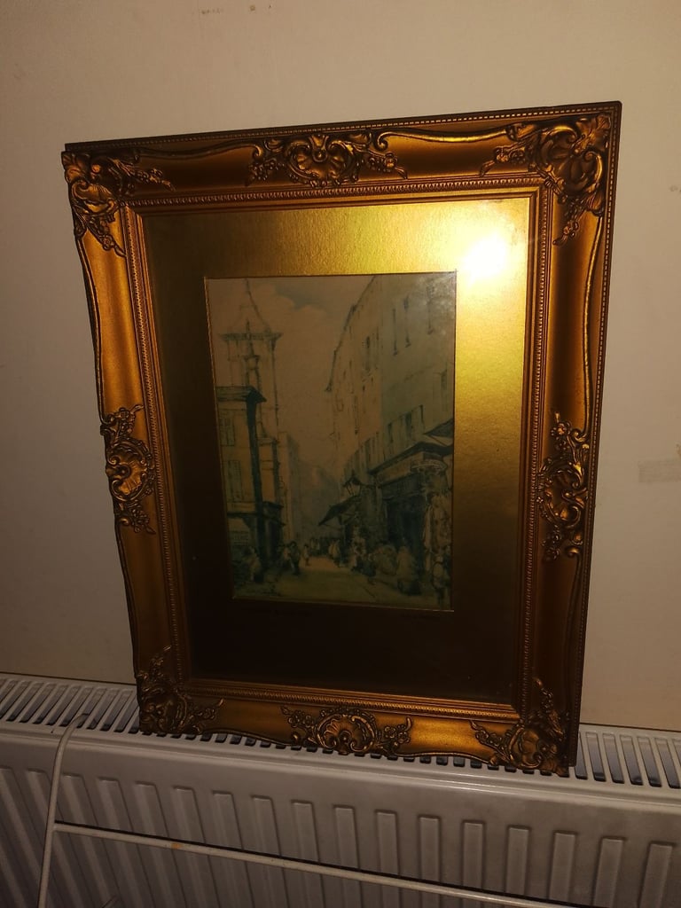 🛑 FREE DELIVERY, PAIR OF 'GEO. W DOWNING ' FRENCH SCENES 