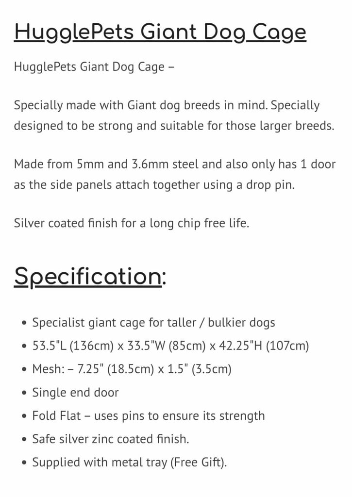 Giant dog crate