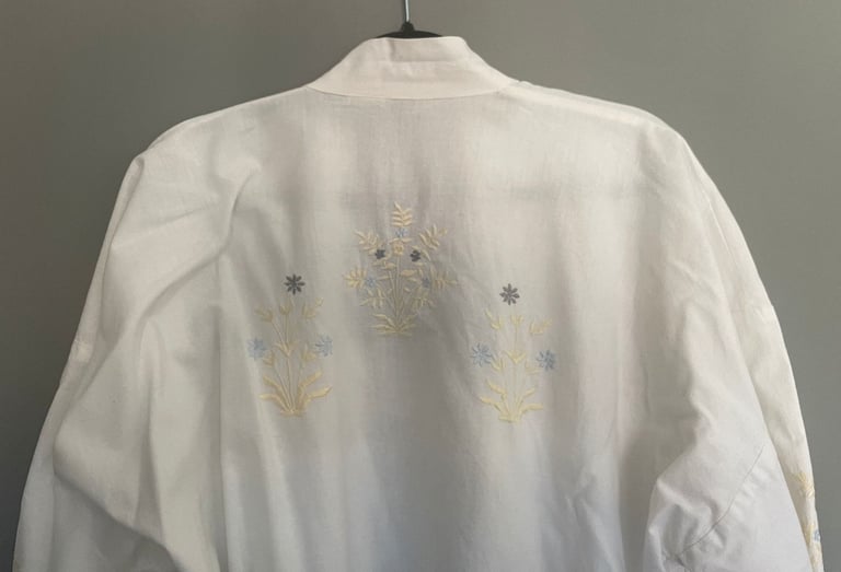 Beautiful Indian cotton dressing gown with hand embroidery