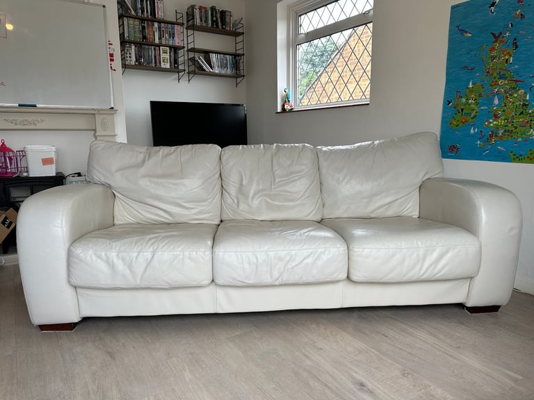 Comfy real leather sofa