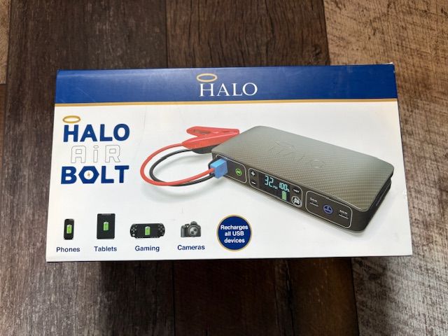 Halo Air Bolt Portable Power Jump Starter Air Compressor LED Floodlight