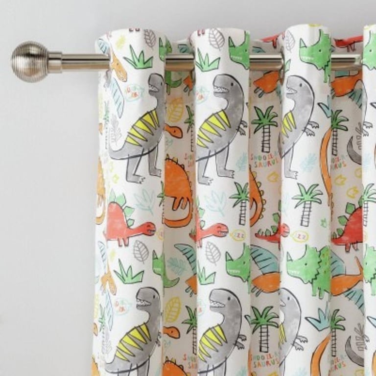 image for Dinosaur Printed Curtains 168 x 137 cm