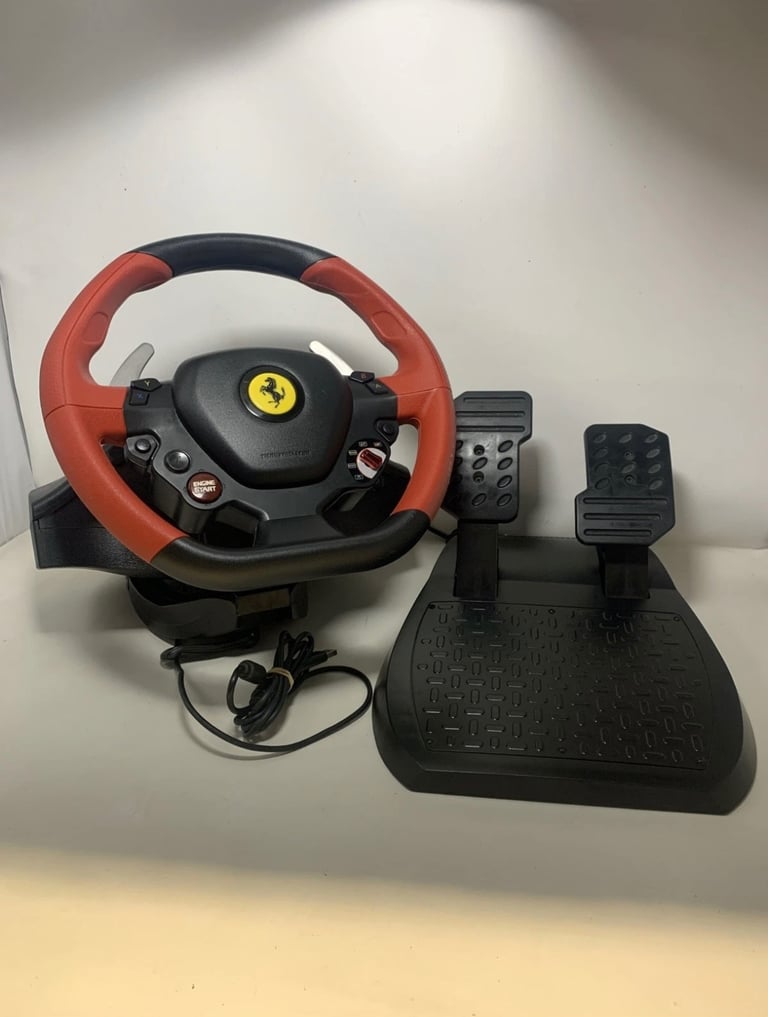 Xbox Thrustmaster Ferrari 458 Spider Steering Wheel with Foot Pedals - Red/Black