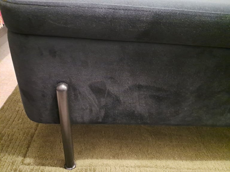 Black Velvet Ottoman With Storage 