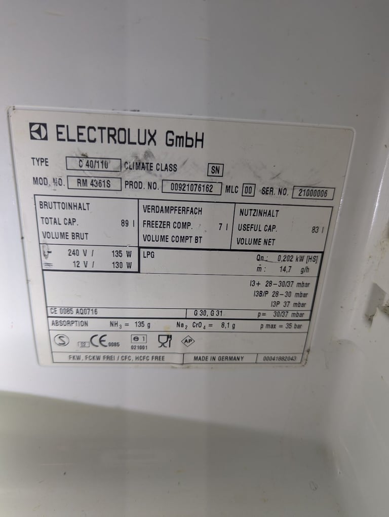 Camper Van / Motorhome 3 - Way Fridge 