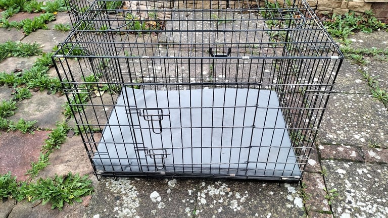 Large dog cage with two opening doors 