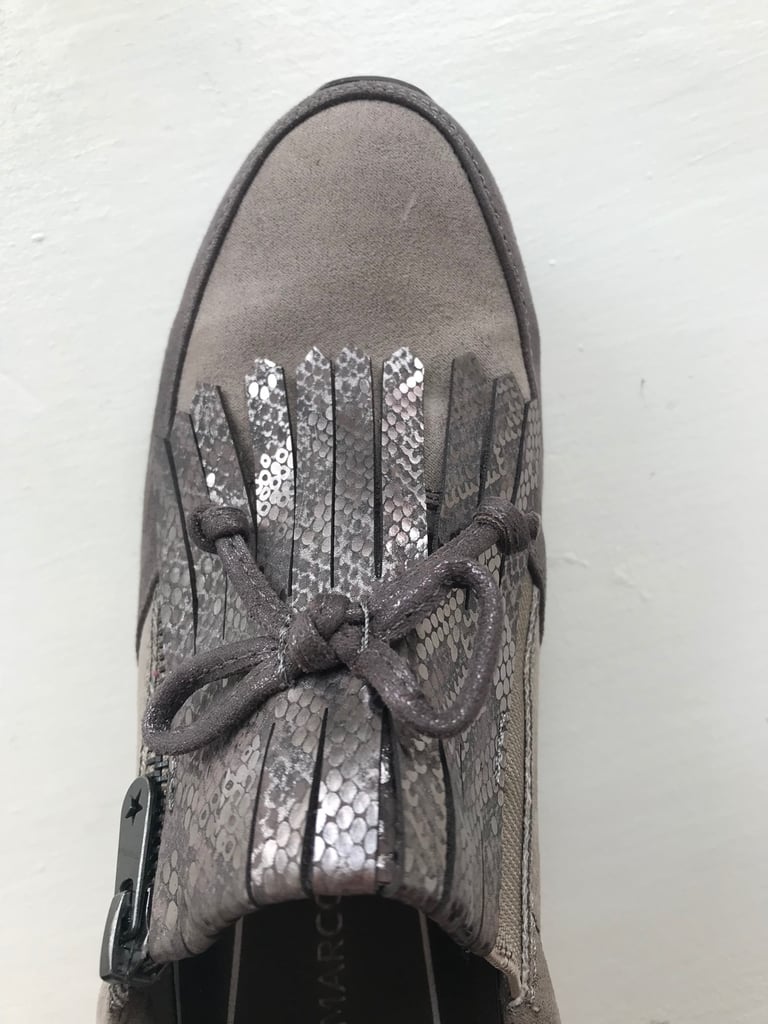 Ladies Marco Tozzi Taupe Comb Zip Trainers Shoes UK Size 4