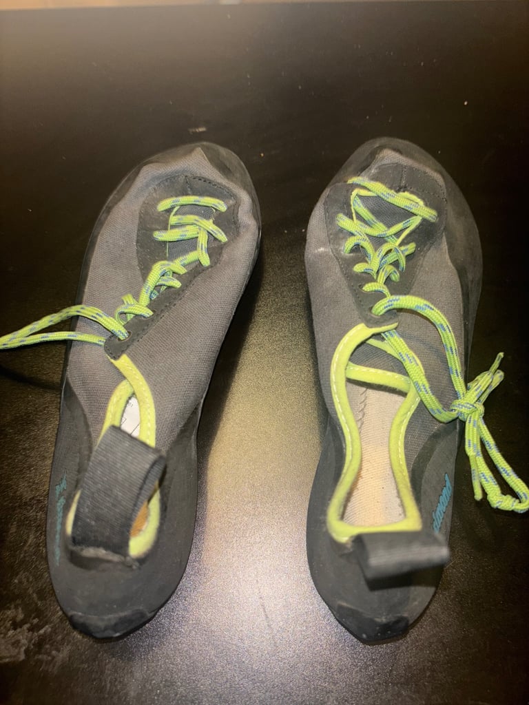 Climbing shoes, harness chalk etc.