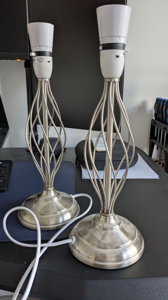 Floor lamp and 2 side table lamps