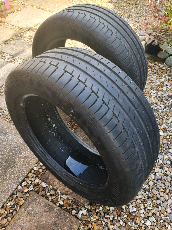 image for 2x Continental Prem Contact 6 Tryes 235/50 R18V 5MM OF TREAD £50 For 2