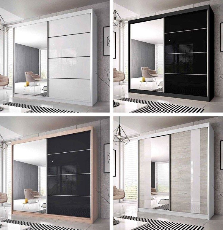 GUARANTEED PRICE- BRAND NEW 2 3 DOOR GERMAN SLIDING TWO THREE DOOR WARDROBE IN 4 COLORS *