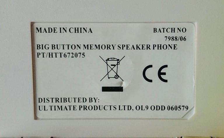 Big Button Telephone for use, or theatre prop