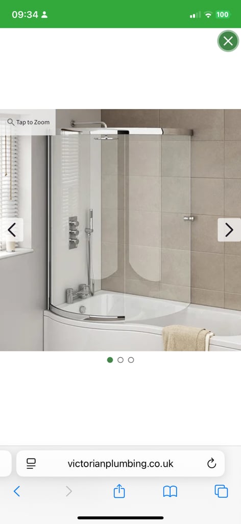 P Shaped Shower Bath and Screen 