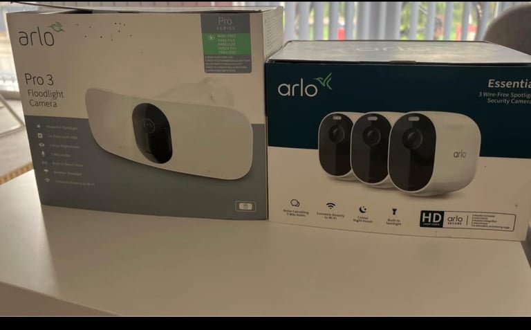image for Arlo floodlight camera and 3x spotlight security cameras