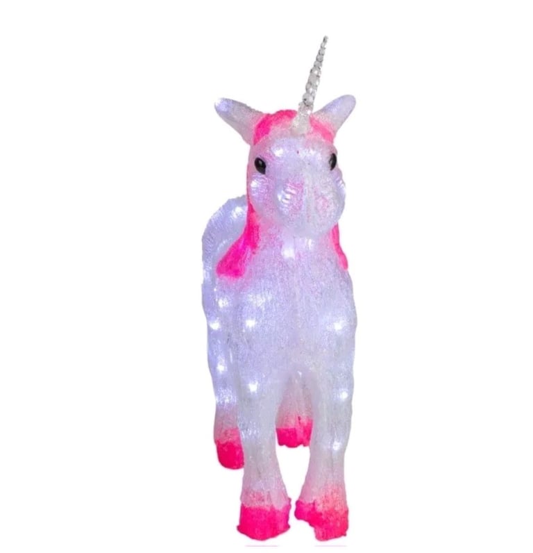 Acrylic Led Light Unicorn Indoor Outdoor Plug In Lamp Xmas Party Deco