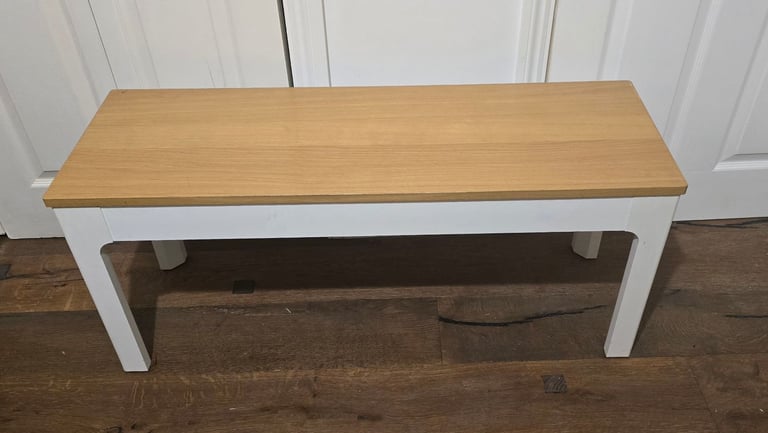 White and oak bench 105x36cm