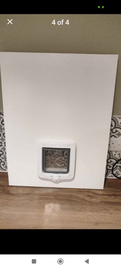 White PVC uPVC Door Replacement Panels With Built In Cat/Dog Flap 