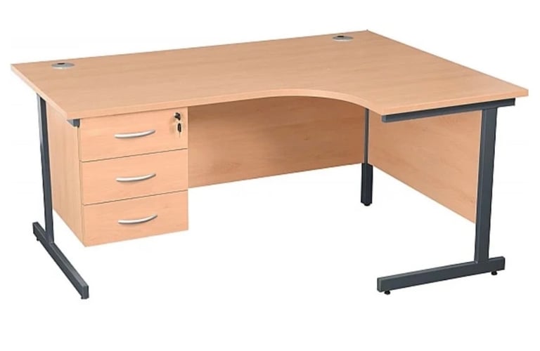 Karbon K1 Ergonomic Cantilever Office Desk With Fixed Pedestal