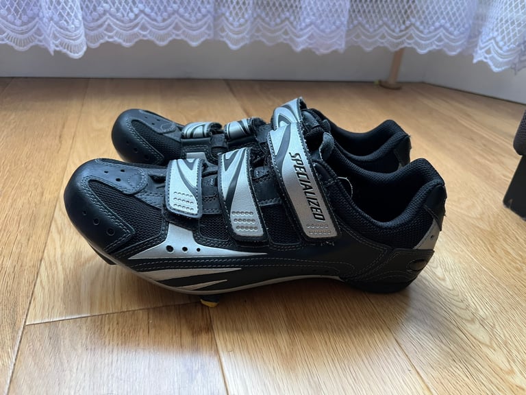 image for Specialized cycling shoes black silver size 10 UK