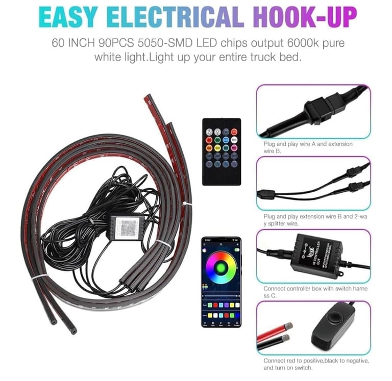 DAJILI Underglow Car Lights Kit
