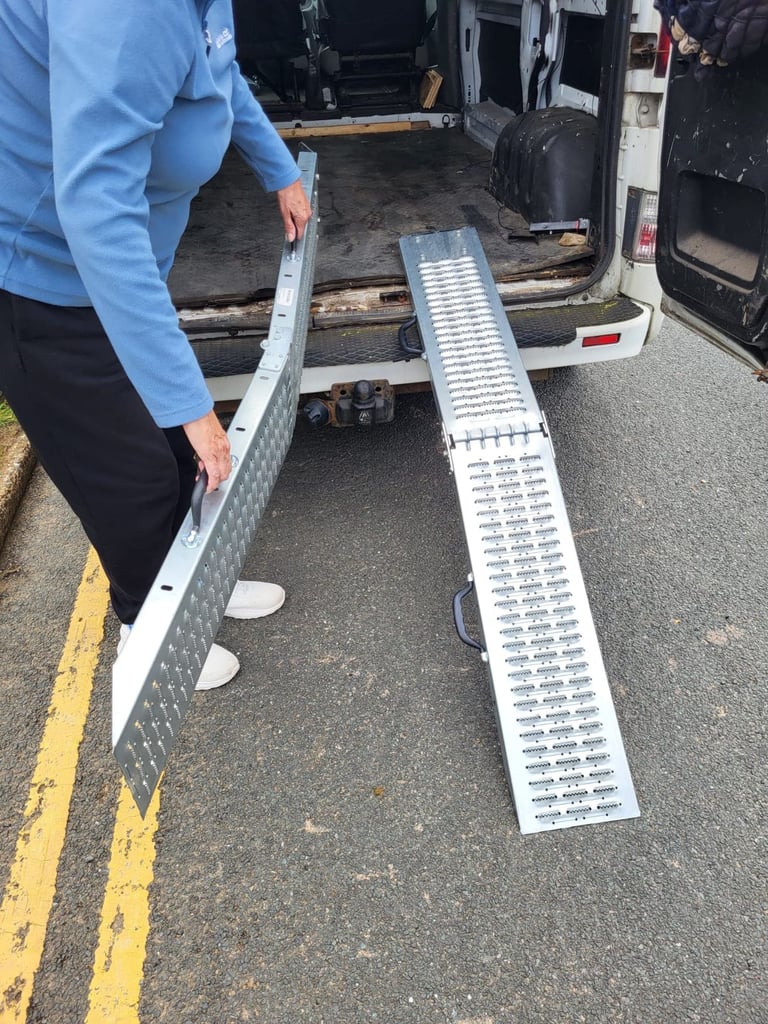 Metal ramps. 