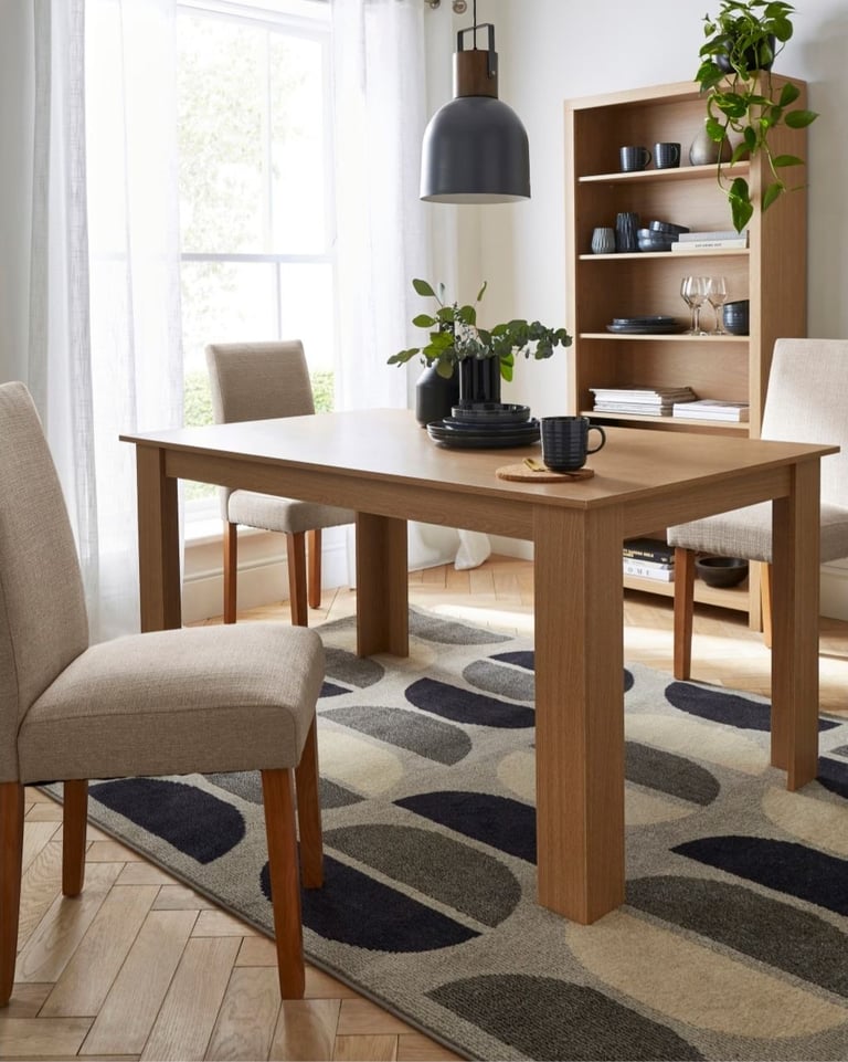 image for Dining table 6 seater oak colour new for sale RRP £155