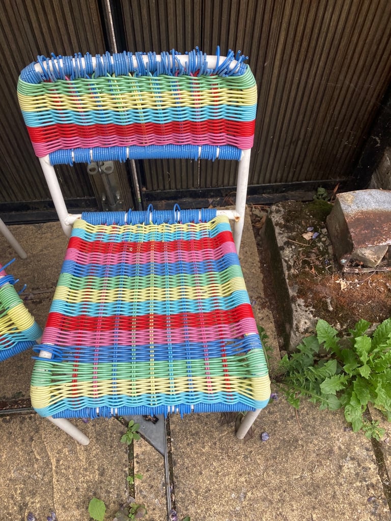Children’s chairs - matching pair - poor condition but usable