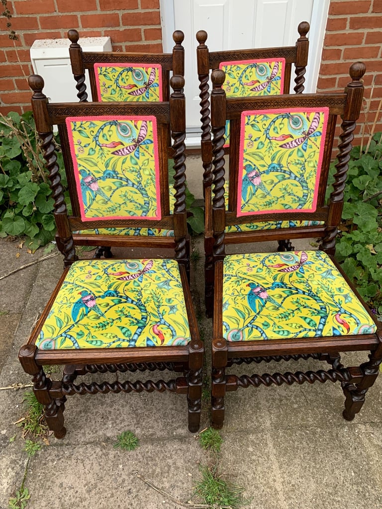 image for 4 vibrant vintage chairs 