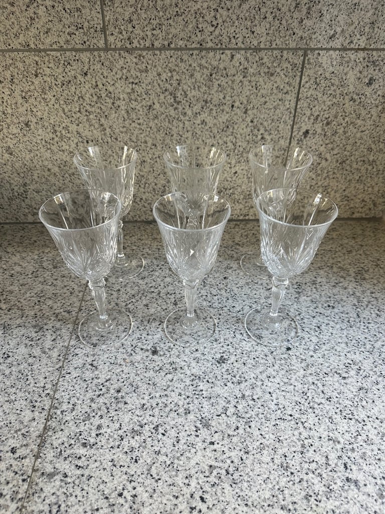 image for Zara Home Engraved Crystalline Wine Glass - 6pcs