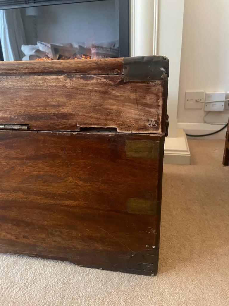 Antique Camphorwood campaign Trunk/Chest - 19th Century 