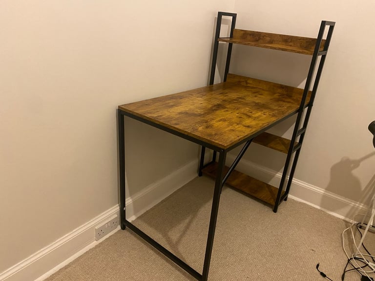 image for 4-tired computer desk with bookshelf