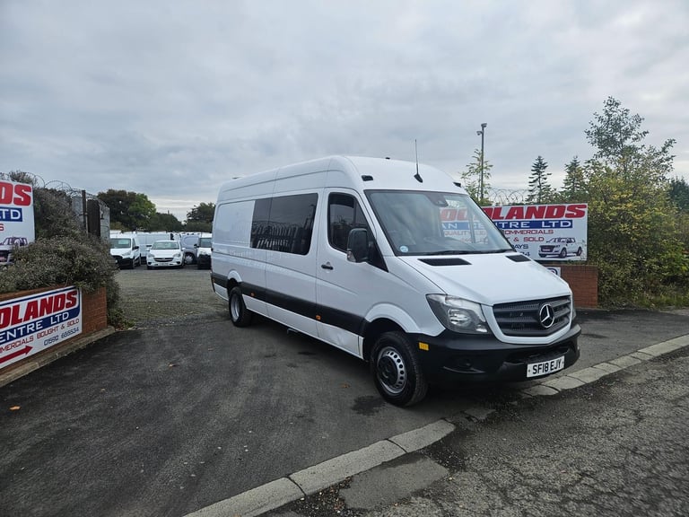 2018 ON 18 PLATE MERCEDES BENZ SPRINTER 516CDI TRW 160BHP LWB CREW VAN 81K ULEZ 