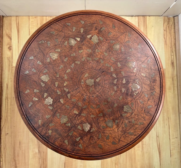 Anglo Indian Folding Carved Side Table Coffee Table
