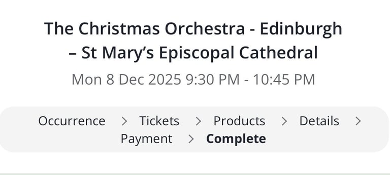 2 x Christmas Orchestra tickets 
