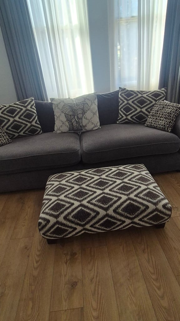 4 seater Sofa with footstall