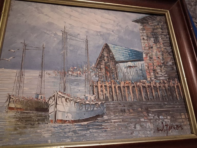 Fishing Boats themed painting 