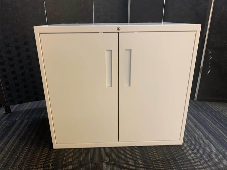 White Office cupboard, storage cabinet with adjustable shelf 80cm x 48cm H: 72cm