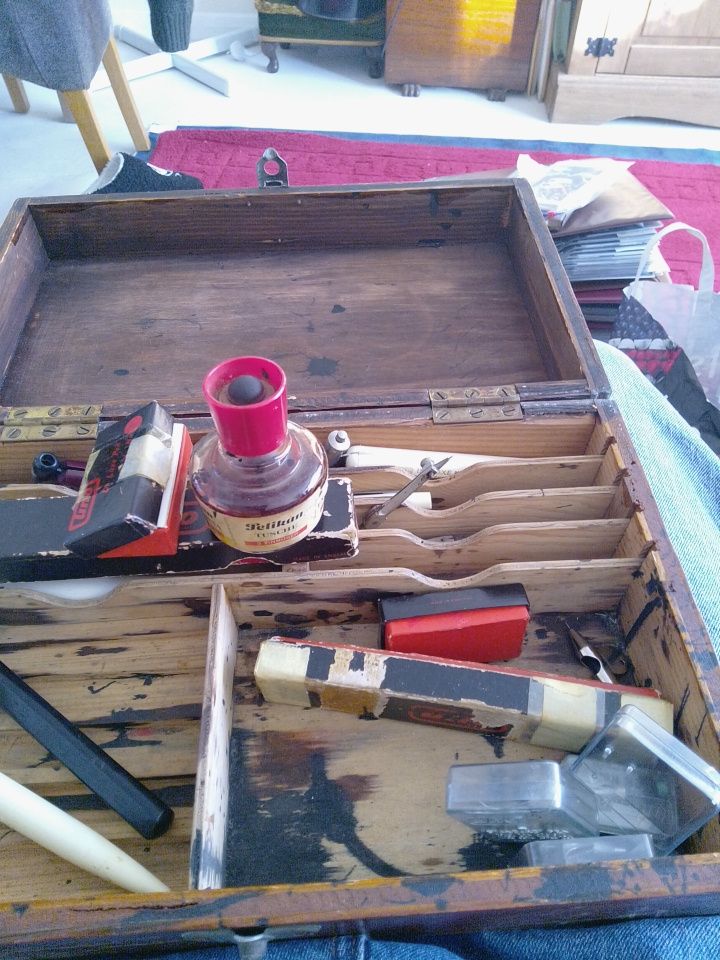 Vintage Writing Box with scribes and ink