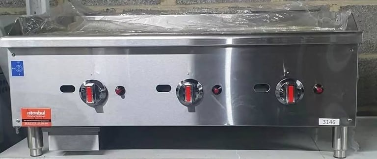 image for ***BRAND NEW*** 3 Burner Heavy Duty 20mm Plate Gas Griddle – 90cm/36″